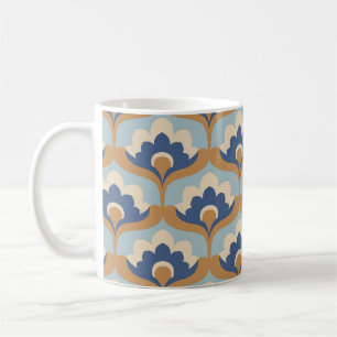 Taza De Café Diseño Vintage Floral Seamless.