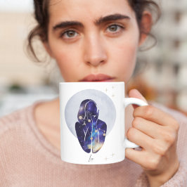 Taza De Café Diseño Zodiacal Azul Femenino Leo
