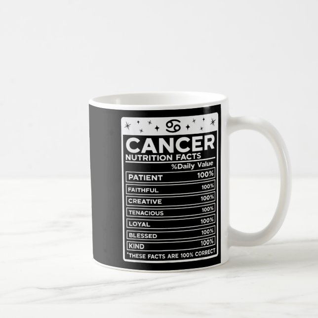 Taza De Café Diseño Zodiaco de Estilo Nutricional del Cáncer, C (Derecha)