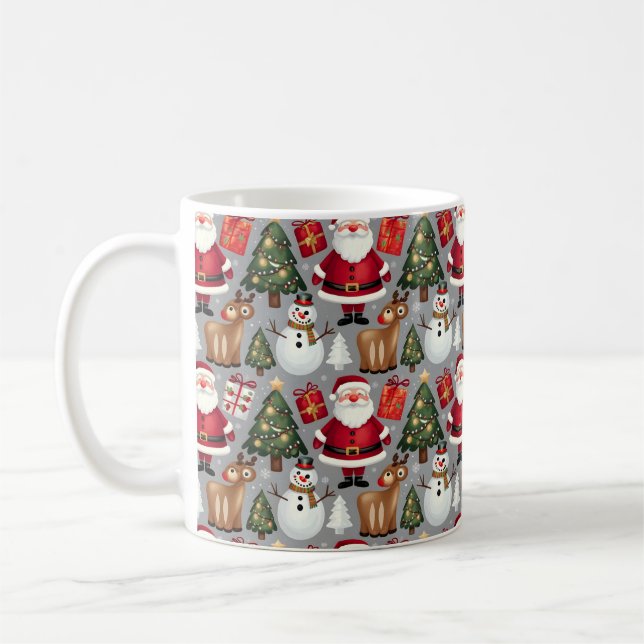 Taza De Café Diseños de patrones de vacaciones alegres (Izquierda)