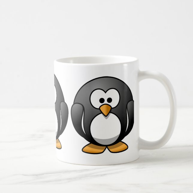 Taza De Café Diseños de pingüino redondo (Derecha)