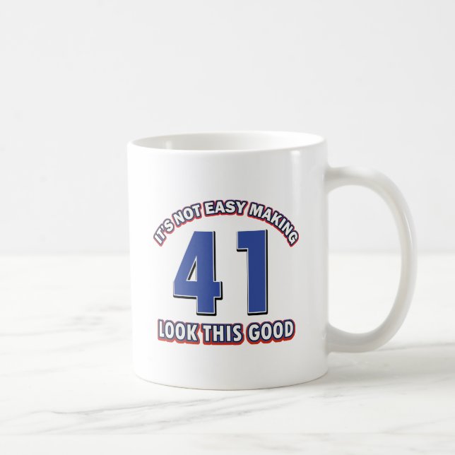 Taza De Café diseños del cumpleaños de 41 años (Derecha)