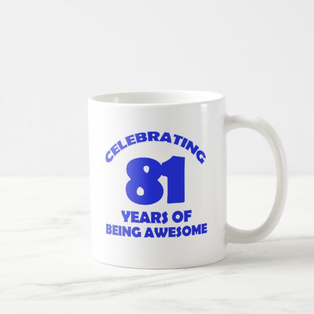 Taza De Café diseños del cumpleaños de 81 años (Derecha)