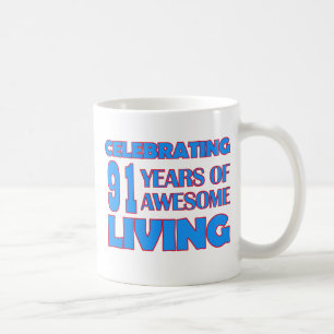 Taza De Café diseños del cumpleaños de 91 años