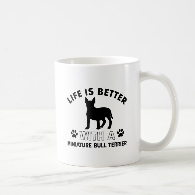 Taza De Café Diseños miniatura de bull terrier (Derecha)