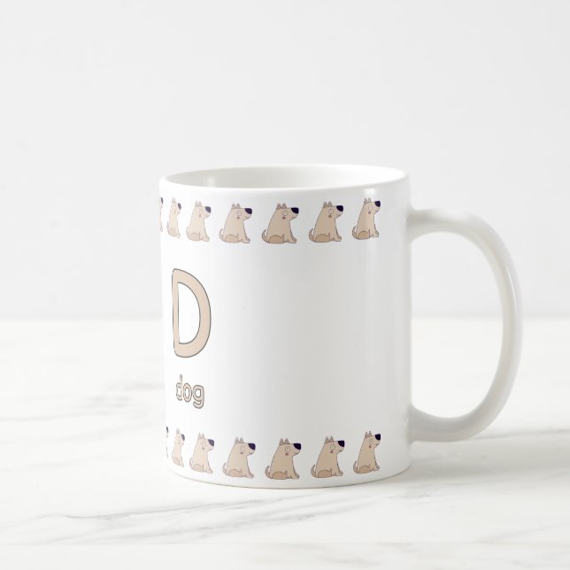 Taza De Café DisforDog–FunAlphabetCupDesign (Derecha)