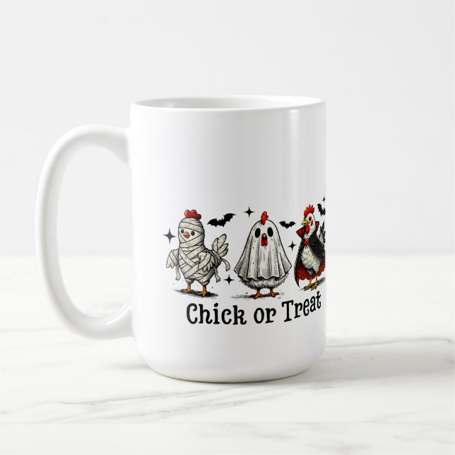 Taza De Café Disfraces de pollo de Halloween Divertido diseño � (Izquierda)