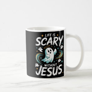 Taza De Café Disfraz cristiano de Halloween Life Scary Without 