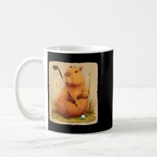 Taza De Café Disfraz de carpincho jugando golf lindo para amant