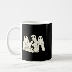 Taza De Café Disfraz de fantasma retro de Halloween sosteniendo