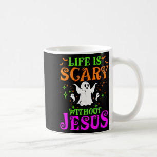 Taza De Café Disfraz de Halloween cristiano La vida es aterrado