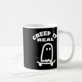 Taza De Café Disfraz de Halloween de fantasma en monopatín, fan