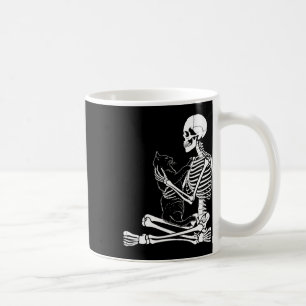 Taza De Café Disfraz de Halloween de gatito esqueleto artes crá