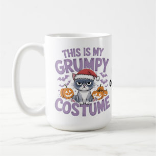 Taza De Café Disfraz de Halloween de gato gruñón Divertido anim
