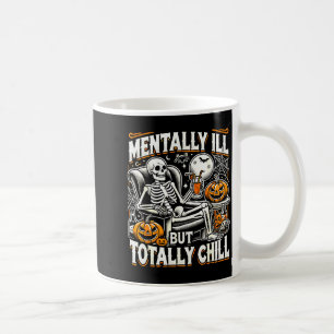 Taza De Café Disfraz de Halloween Enfermo Mental Pero Totalment