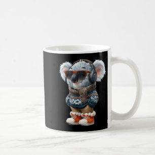 Taza De Café Disfraz de koala con auriculares divertidos para a