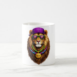 Taza De Café Disfraz de león Mardigator Mardi Gras Mardi Gras