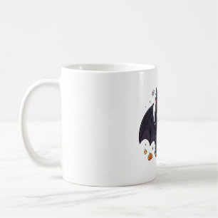 Taza De Café Disfraz de murciélago de gato negro Arte de mascot