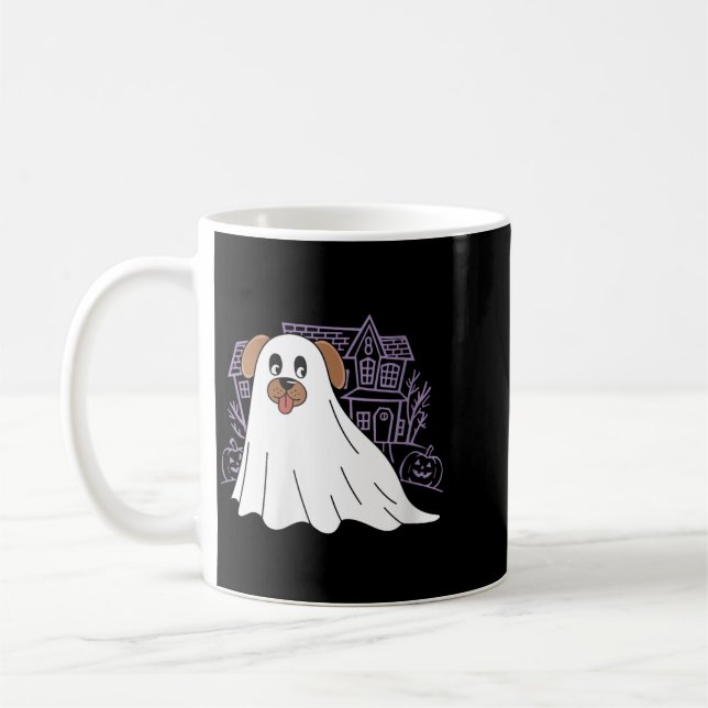Taza De Café Disfraz De Perro Fantasma Divertido Para Mujer (Izquierda)
