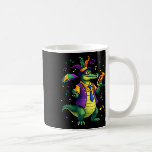 Taza De Café Disfraz divertido de caimán de Mardi Gras para hom
