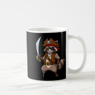 Taza De Café Disfraz Divertido de Mapache Pirata para Hombres M