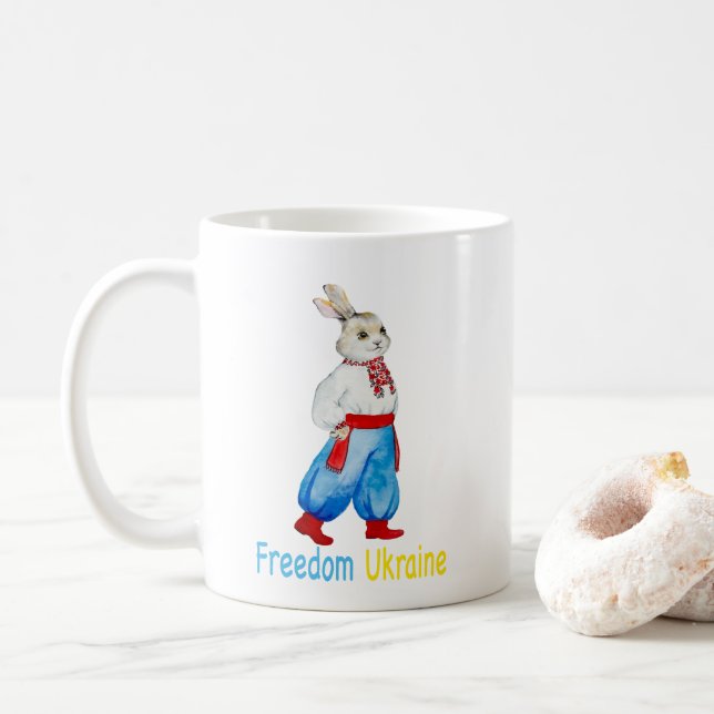 Taza De Café Disfraz folclórico ucraniano caucho estilizado con (Con donut)