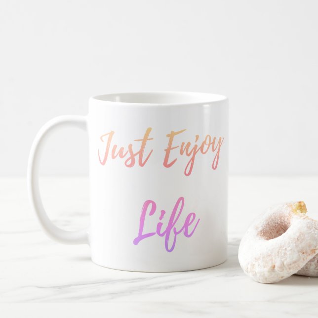 Taza De Café Disfruta de la vida Clásico Mug (Con donut)