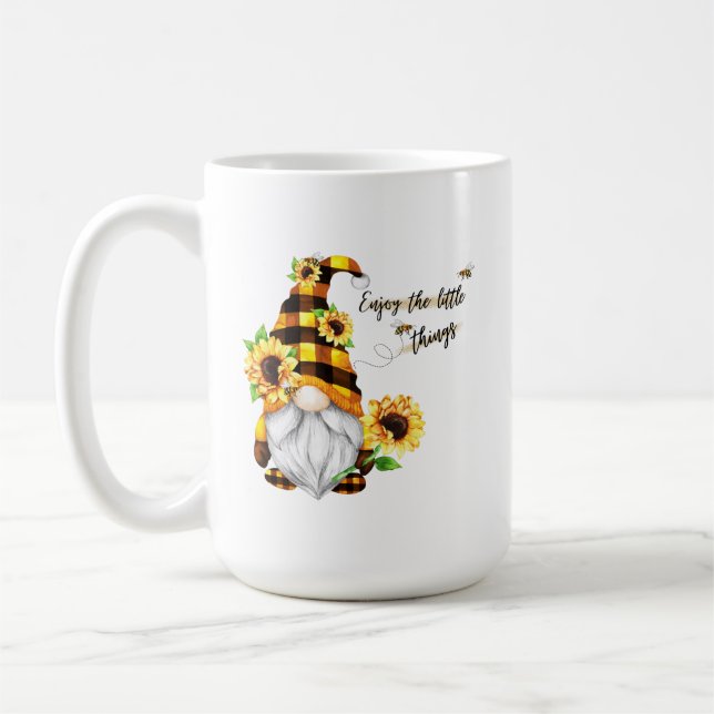 Taza De Café Disfruta del Gnome Girasol de las Pequeñas Cosas (Izquierda)
