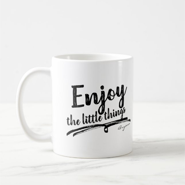 Taza De Café DISFRUTA LAS COSAS PEQUEÑAS Personalizado Inspirad (Izquierda)
