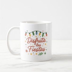 Taza De Café Disfruta las Fiestas 🎄   Colorful Christmas Light