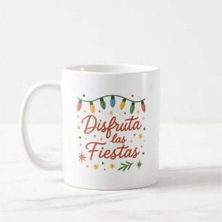 Taza De Café Disfruta las Fiestas 🎄 | Colorful Christmas Light
