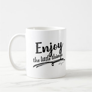 Taza De Café DISFRUTA LAS PEQUEÑAS COSAS Inspirador Personaliza