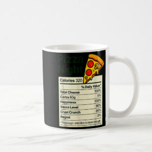 Taza De Café Disfrutador de Pizza Noche Divertido Hechos Nutric