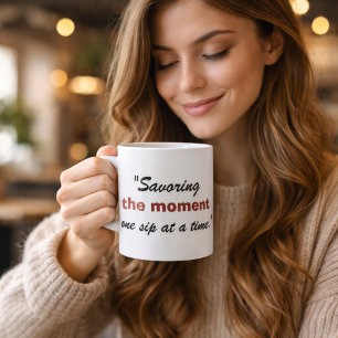 Taza De Café Disfrutando el momento, un sorbo a la vez.