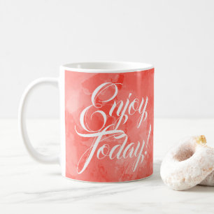 Taza De Café Disfrutar de la motivación de acuarela Naranja act