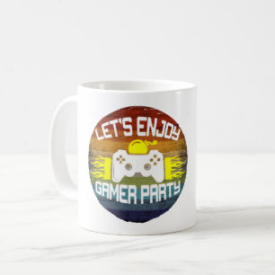 TAZA DE CAFÉ DISFRUTEMOS DEL FIESTA DE JUEGOS - NERD DE JUEGOS