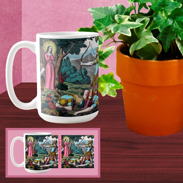 Taza De Café Disparan a St. Philomena con flores (Subido por el creador)