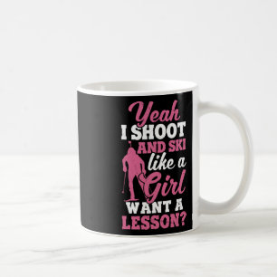 Taza De Café Disparo Y Esquié Como Un Tirador De Esquí Chica Es