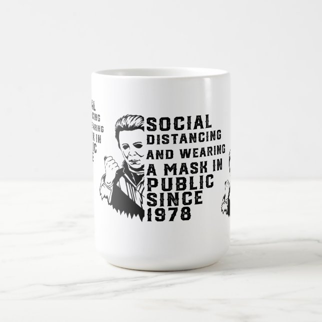 Taza De Café Distancia social de Michael Myers (Centro)