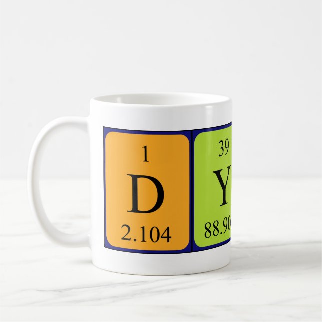Taza De Café Distlano nombre de tabla periódica mug (Izquierda)
