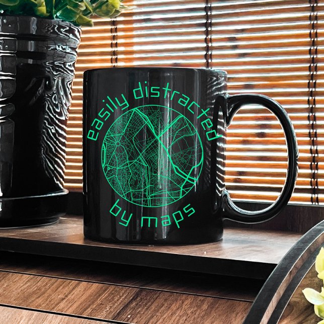 Taza De Café Distracción fácil por mapas, cartografía, creación (Subido por el creador)