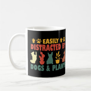 Taza De Café Distracción Fácil Por Perros Y Plantas