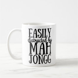 Taza De Café Distraído Fácilmente Por Mah Jongg Funny