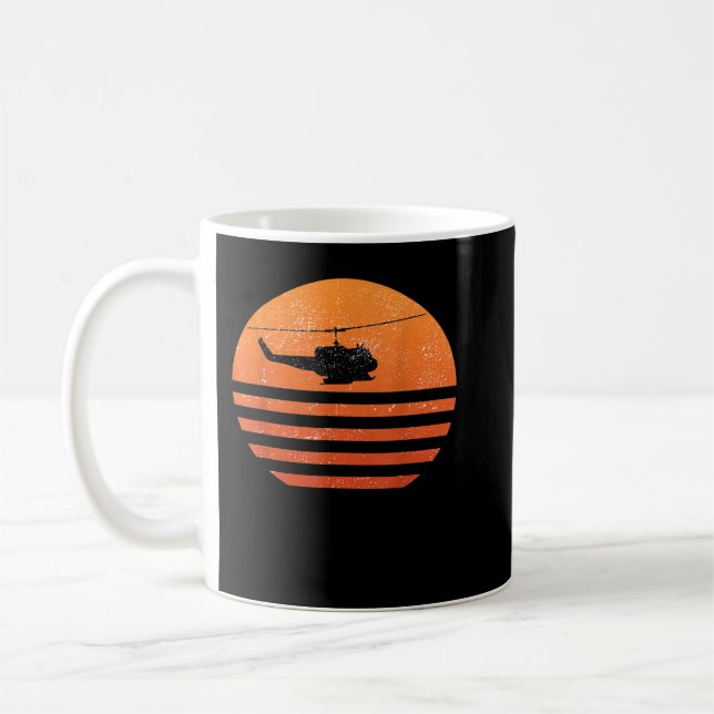 Taza De Café Distressed Huey Helicopter UH-1 Vietnam War Vetera (Izquierda)