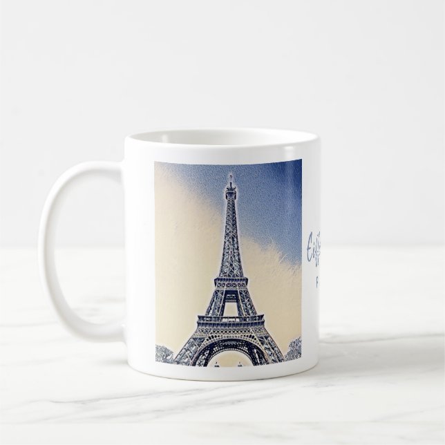 Taza De Café Distrito de la Torre Eiffel París Francia (Izquierda)