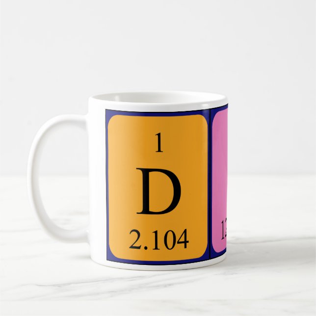 Taza De Café Dita nombre de tabla periódica mug (Izquierda)
