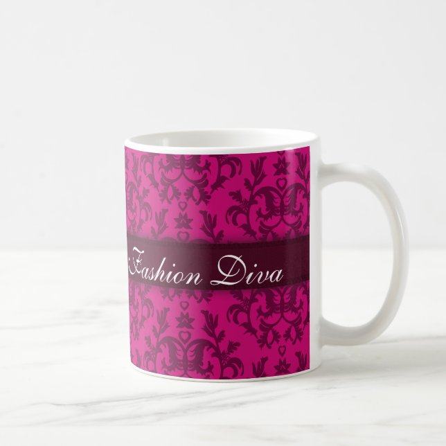 Taza De Café "Diva de la moda" adrenalina chicas rosados trapo (Derecha)