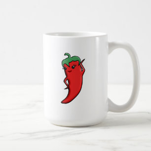 Taza De Café Diva del Pimiento Rojo Kawaii