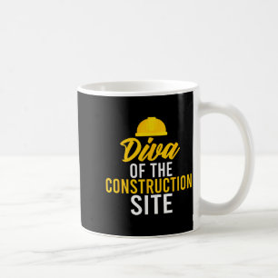 Taza De Café Diva del sitio de construcción divertido trabajado
