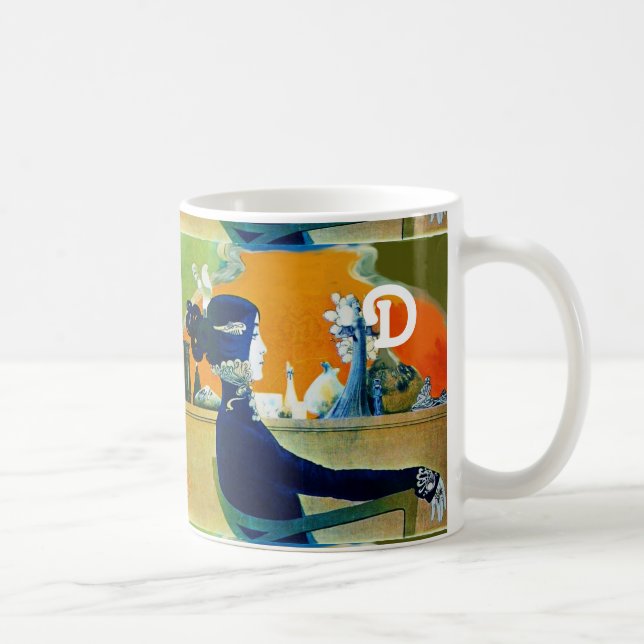 TAZA DE CAFÉ DIVA EN AZUL, BELLEZA DE MODA MONOGRAMA (Derecha)